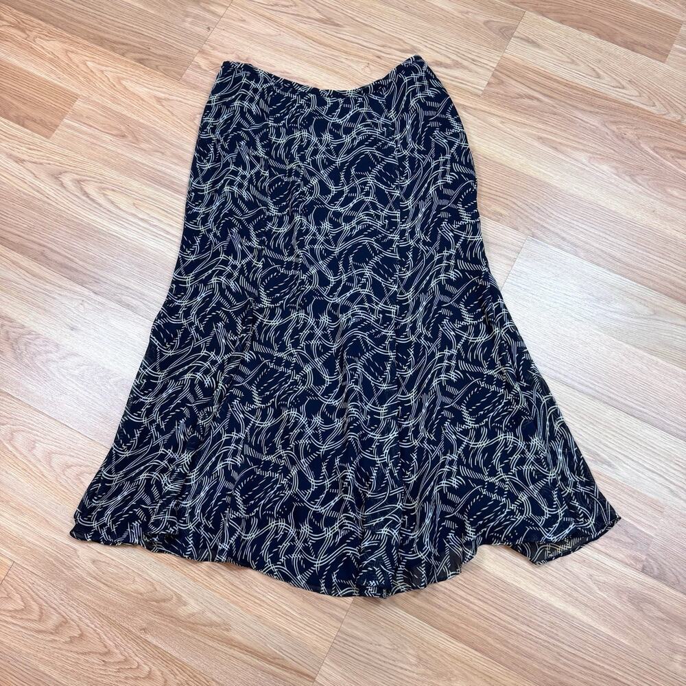 Women’s Vintage Skirt Joneswear Size 4 Abstract Blue Yellow Flowy Lightweight